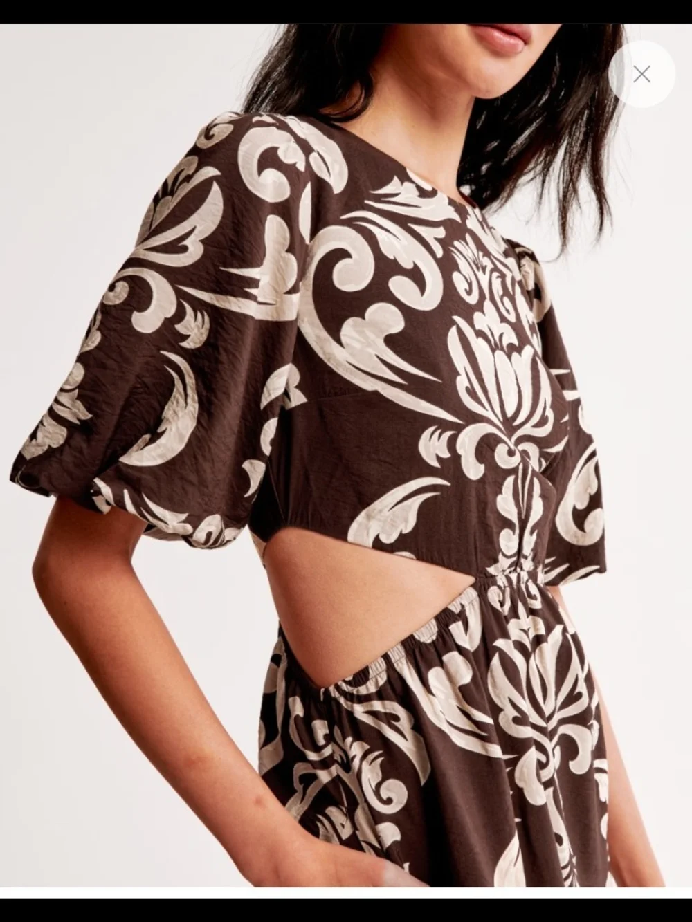 Abercrombie & Fitch Brown and Cream Cutout Maxi